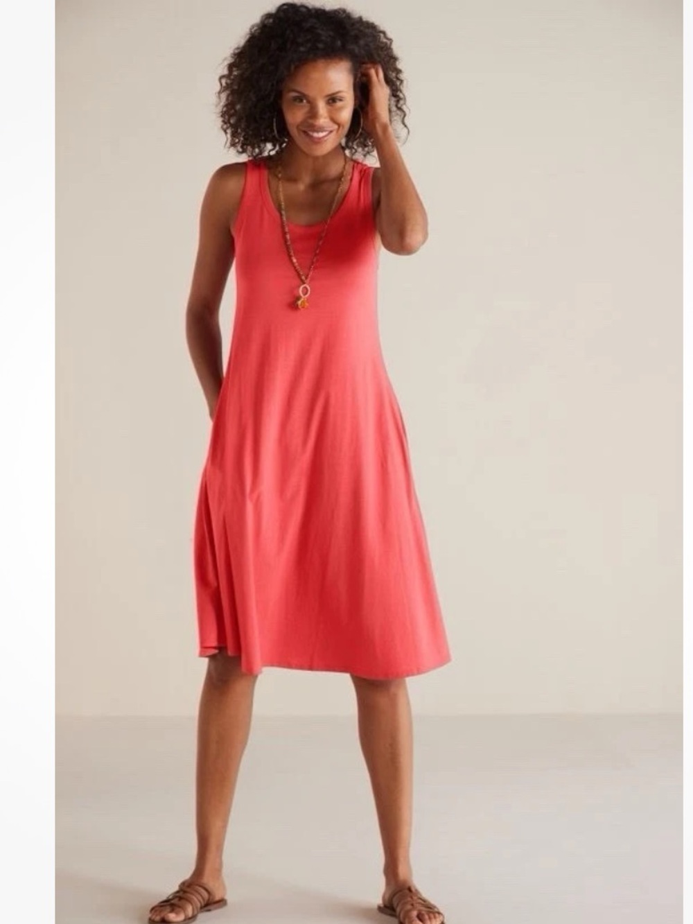 Soft Surroundings Short Santiago Tank Dress Small Coral Pink Knee Length
